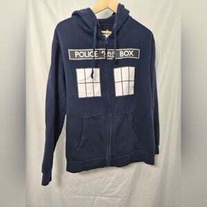 Navy Police Box Hoodie